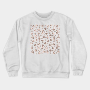 Brown Hearts Pattern Crewneck Sweatshirt